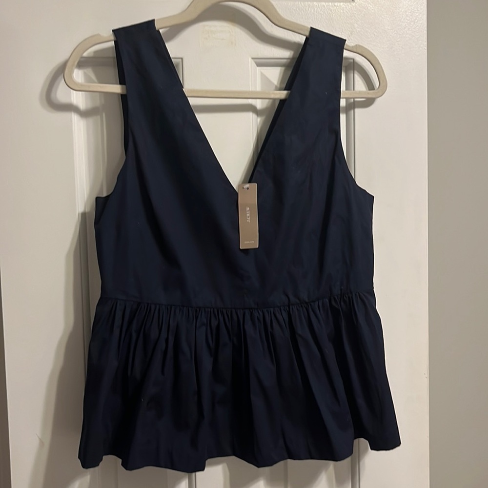 NWT J.Crew Peplum Navy Blue Tank